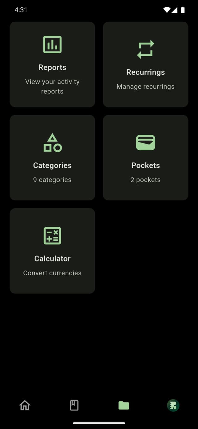 Runtut collection screen