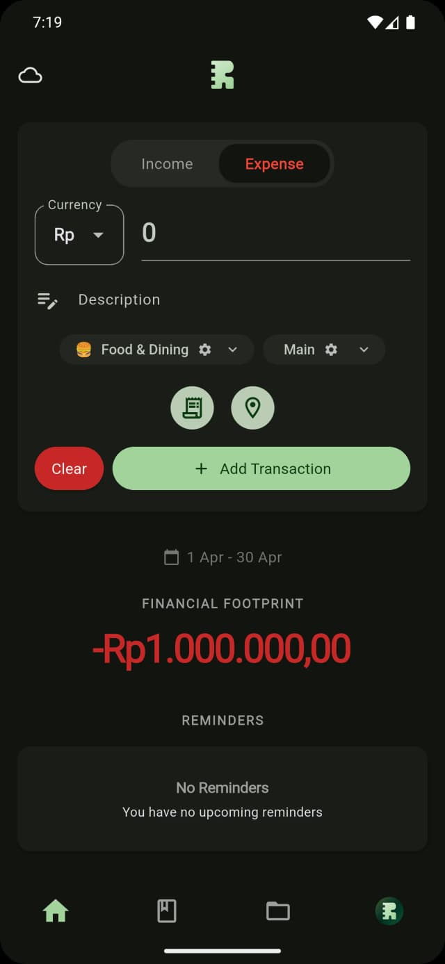 Runtut home screen