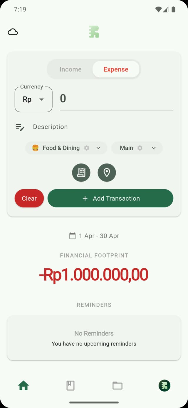 Runtut home screen