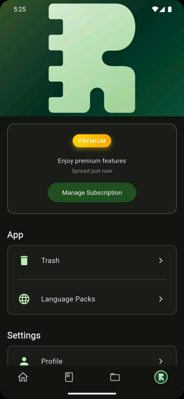 Runtut profile screen