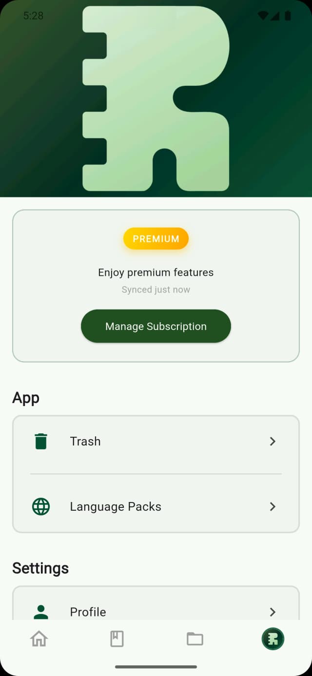 Runtut profile screen